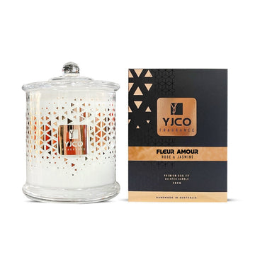 Fleur Amour Premium Scented 2 wick Candle 380G - YJCO FRAGRANCE