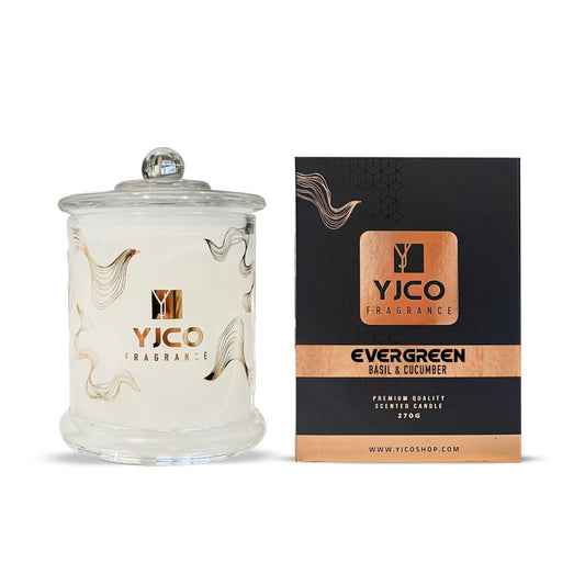 Evergreen Premium Scented 2 wick Candle 270G - YJCO FRAGRANCE