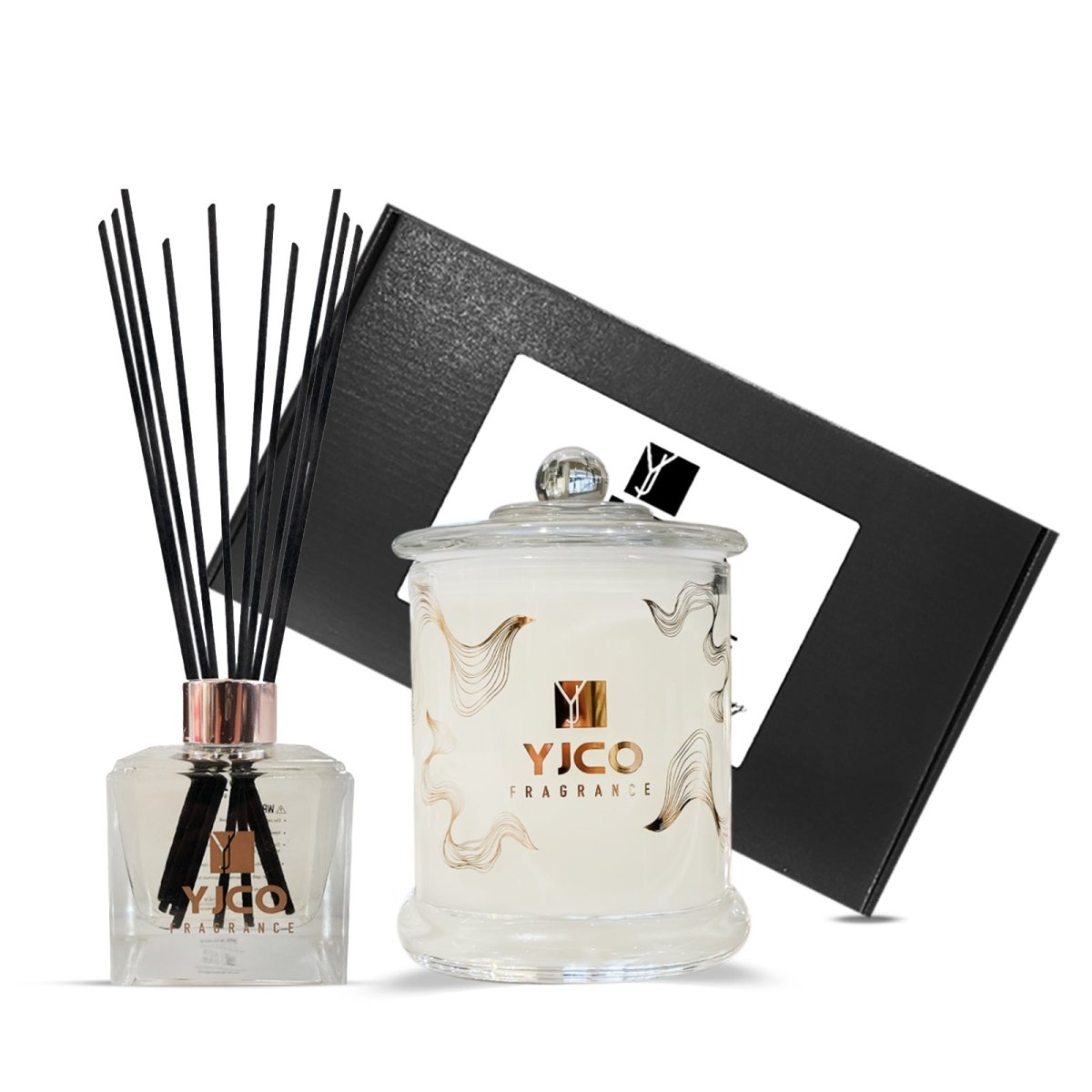 Yjco Fragrance Luxe Gift Box Large Candle With Reeds Diffuser - YJCO FRAGRANCE