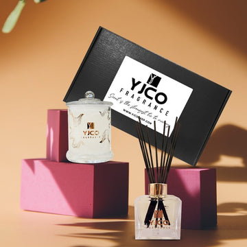 Yjco Fragrance Luxe Gift Box Large Candle With Reeds Diffuser - YJCO FRAGRANCE